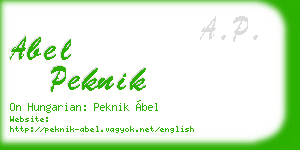 abel peknik business card