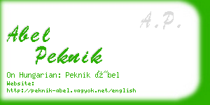 abel peknik business card